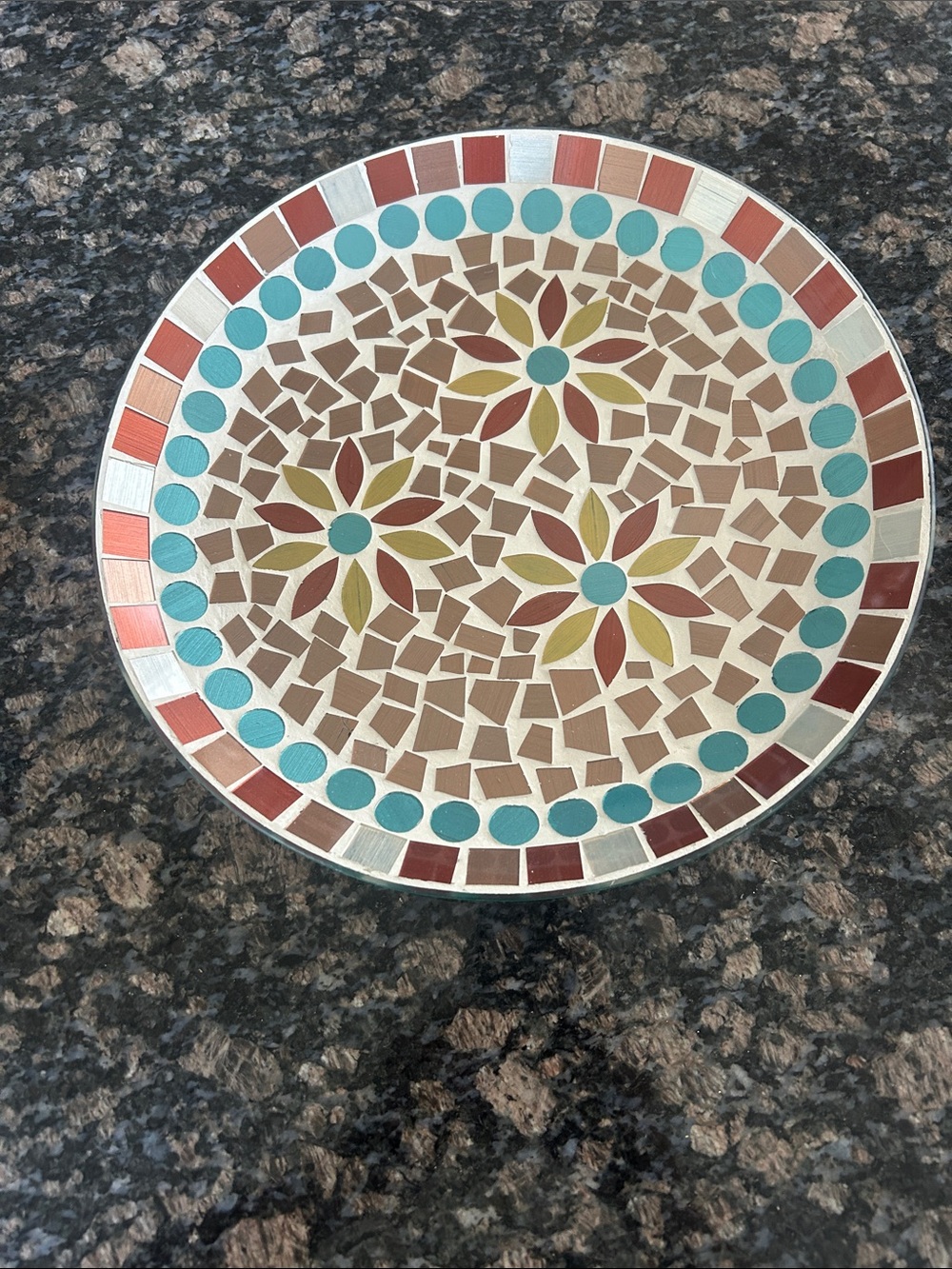 ASHLAND BOHO COAST MOSAIC GLASS TRINKET DISH  11.8"NWT - Picture 3 of 5